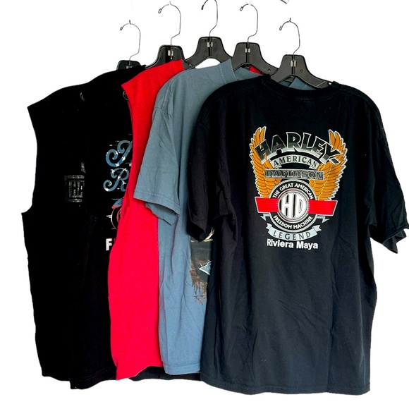 Other - Bundle Set of 4 Motorcycle T-Shirts For Men Size XL
